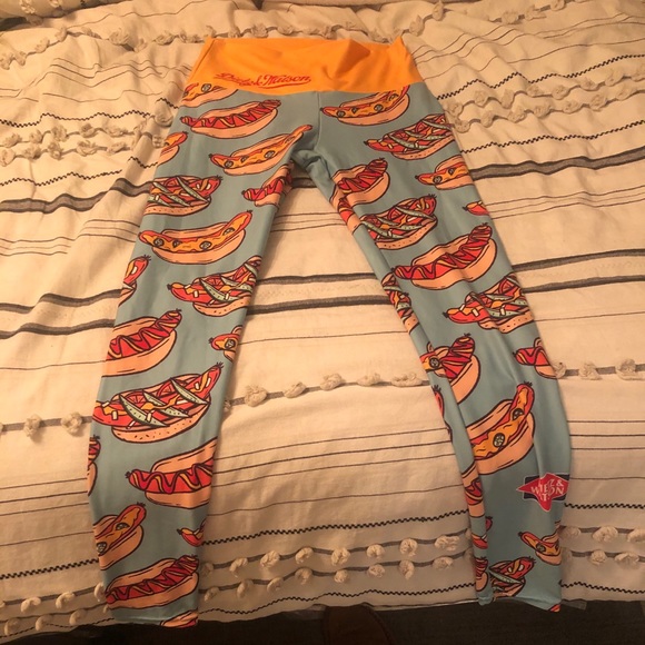 Pants - Novelty women’s leggings + hot dogs + Size M
